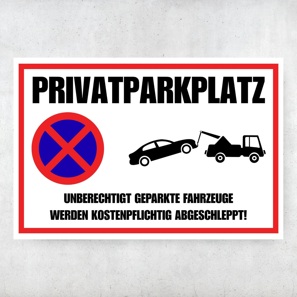 Privatparkplatz Schild - Design 1