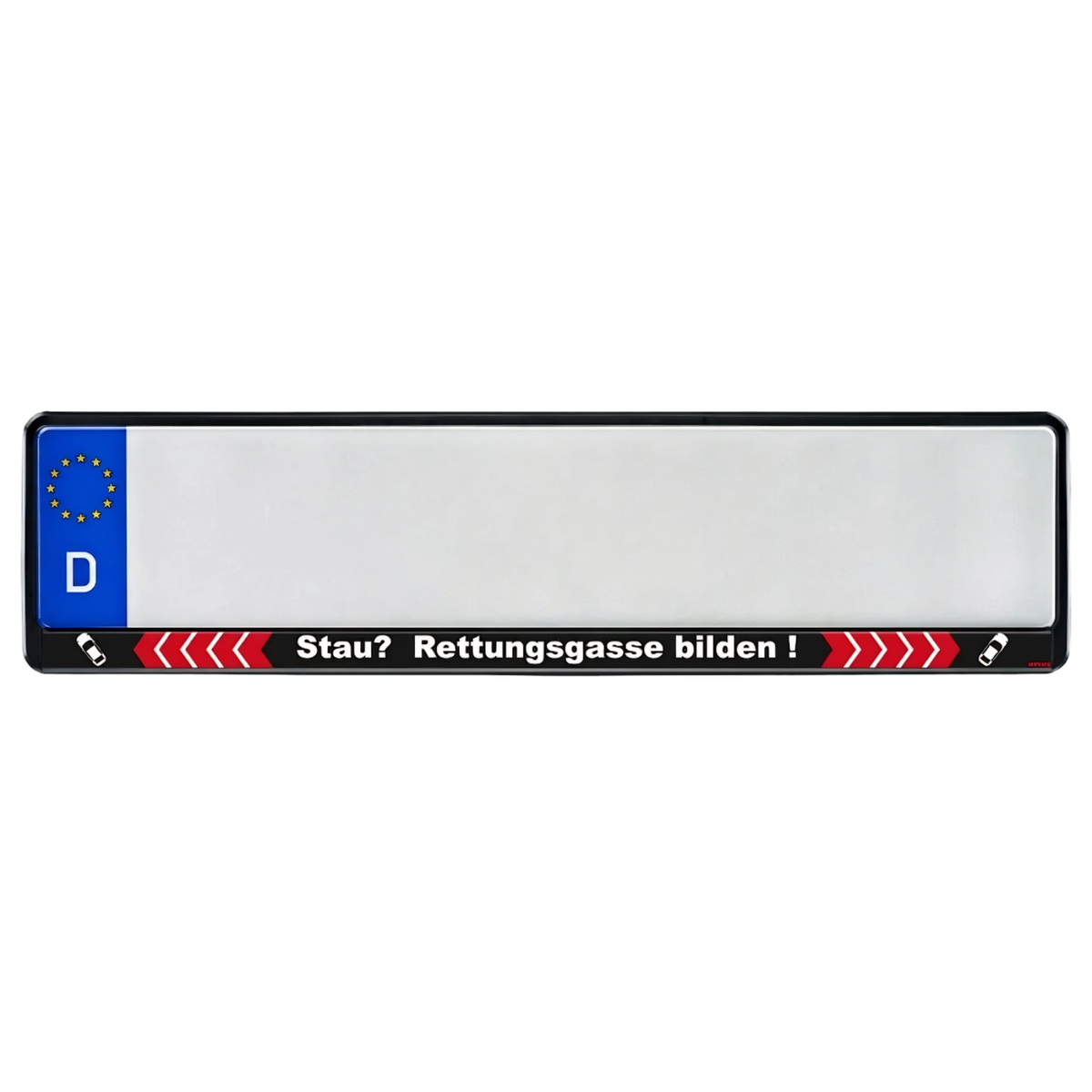 Kennzeichenhalter „Rettungsgasse bilden" Schwarz