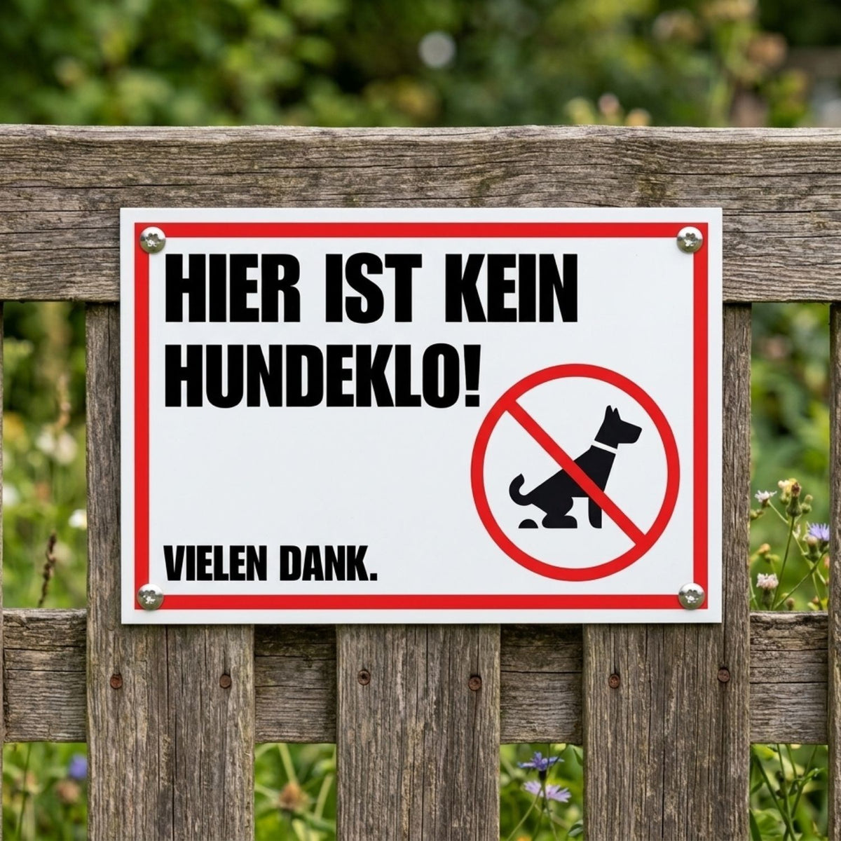 Kein Hundeklo Schild Ansicht 2