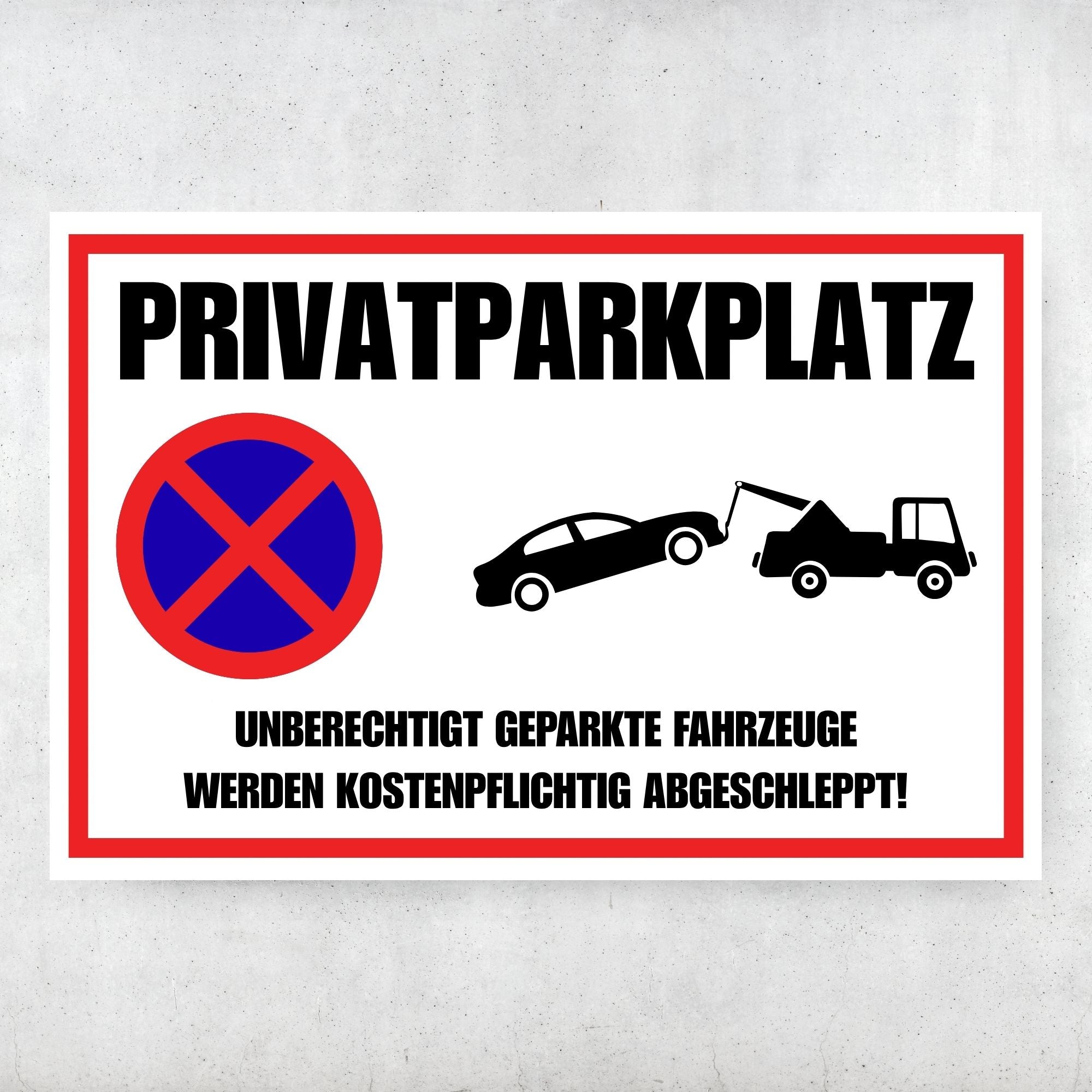 Privatparkplatz Schild - Design 1