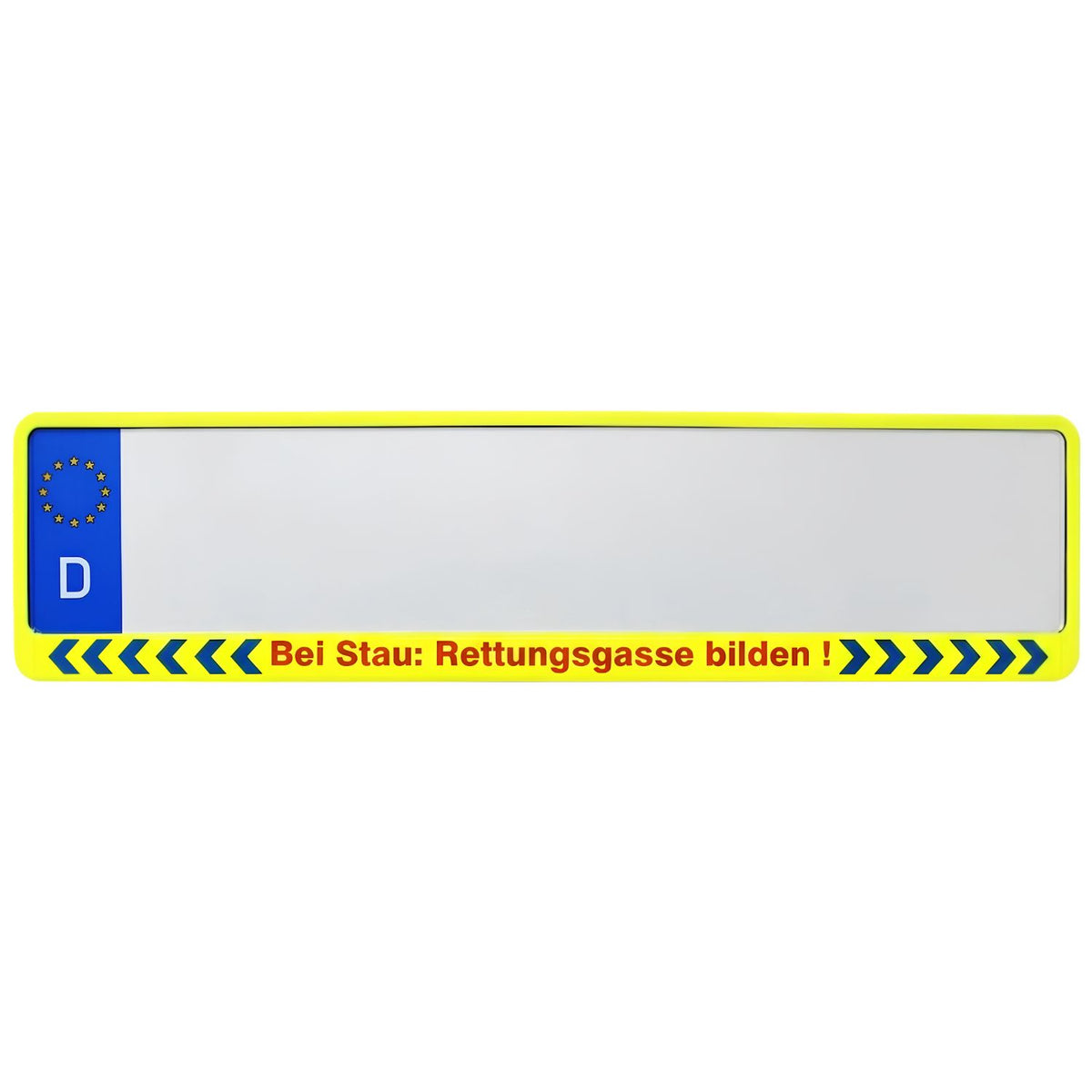 Kennzeichenhalter „Rettungsgasse bilden" Neongelb