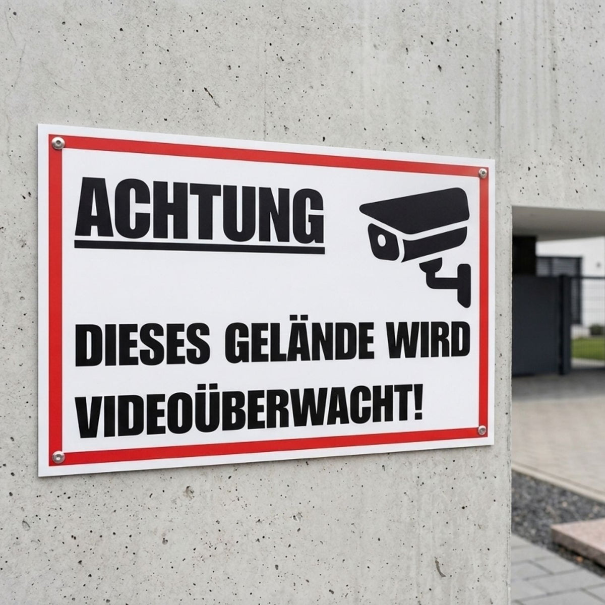 Achtung Gelände videoüberwacht Schild